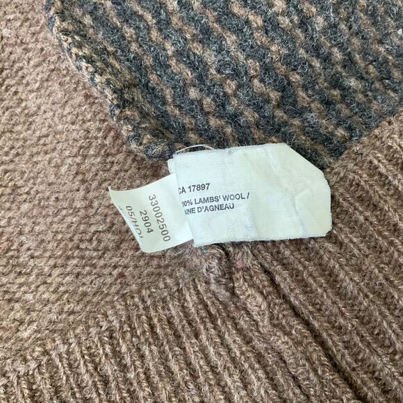 VTG. Gap lambswool cardigan knit grandpa Sweater Men XL Brown pockets Bloke core - Picture 8 of 16